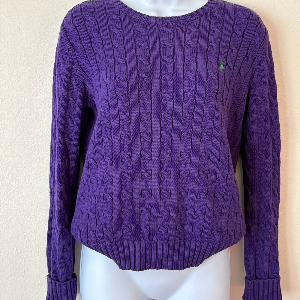 Ralph Lauren Purple Cable Knit Sweater M